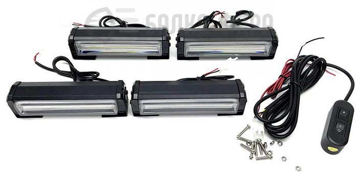 Фары проблесковые  40W 12-24V желтые к-кт 4 шт.